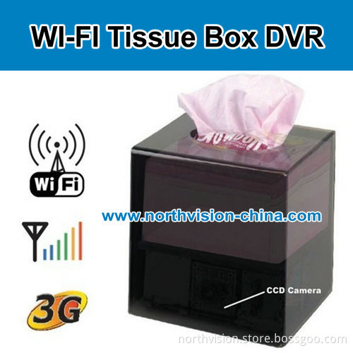 Tissue Box Color 1/3" CCD WiFi IP Camera with DVR, Support 32GB SD Card (WI-05)